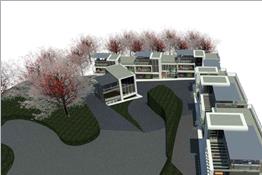 Planta de conjunto urbanizacion contemporanea